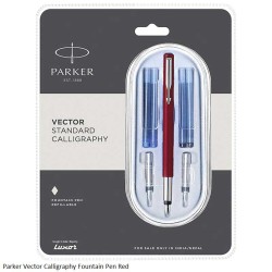 Parker Vector Standard Calligraphy Fountain Pen with Chrome Trim
