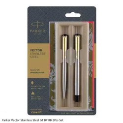 Parker Vector Stainless Steel Ballpoint and Rollerball Pen Set