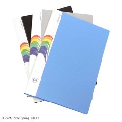 SI S216 FS Spring File in PP with Steel Clip in Black, Blue and Grey Color