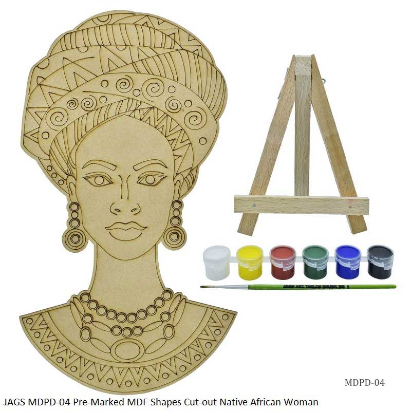 JAGS MDPD-04 Pre-Marked MDF Shapes Cut-out Native African Woman