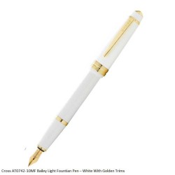 Cross Ballpoint Pen AT0742-10MF Bailey Light – White With Golden Trims